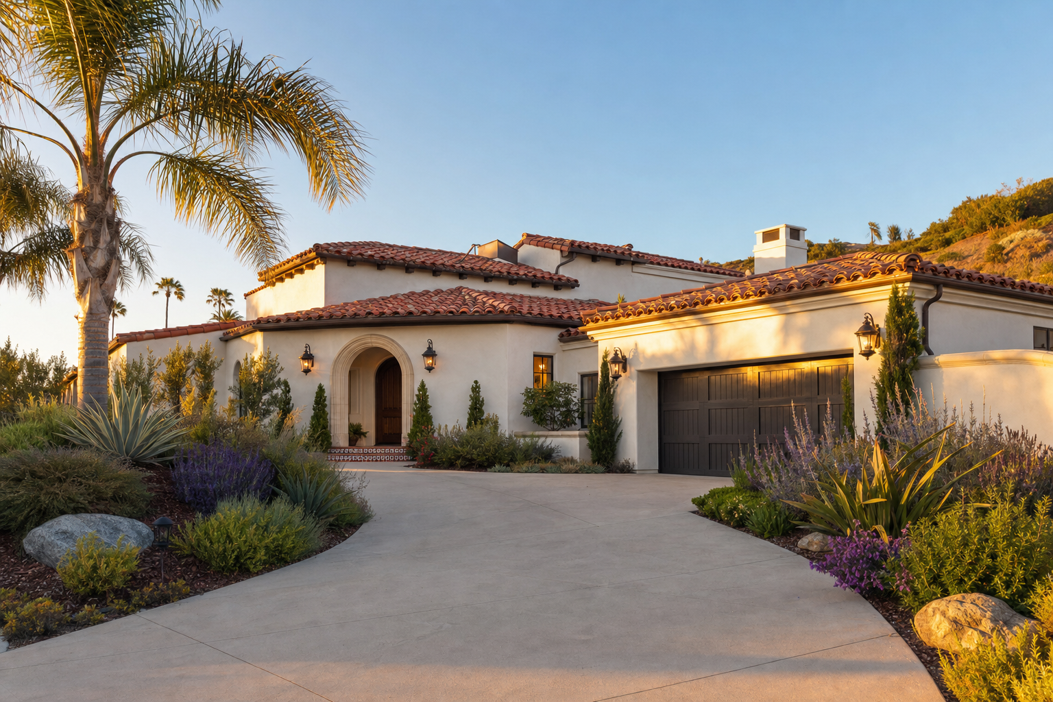 Beautiful Southern California home at golden hour